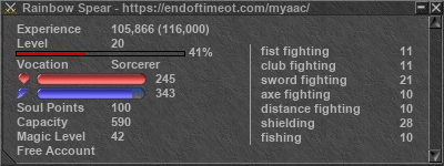 Signature for player Rainbow Spear